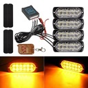 ОРАНЖЕВАЯ СТРОБОСКОПНАЯ ЛАМПА 4 шт 12В 24В с пультом