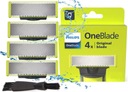 4 лезвия PHILIPS OneBlade, оригинальные лезвия, насадка для бритвенной головки