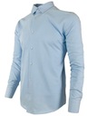 Koszula męska niebieska elegancka gładka SLIM XL Odcień błękitny