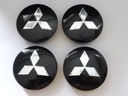 4 PIEZAS DEKLE TAPACUBOS EMBLEMATY PARA DISCOS MITSUBISHI 56 MM CZARNO PLATEADO 