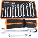 КЛЮЧИ С РАЗЪЕМНЫМ КОЛЬЦОМ С ТРЕЩОТКОЙ, НАБОР КЛЮЧЕЙ ДЛЯ СЛОМА, 12 ШТ. 8-19 мм КрВ