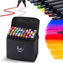 ДВУХСТОРОННИЕ МАРКЕРЫ СПИРТОВЫЕ ЦВЕТНЫЕ МАРКЕРЫ 60 ШТ. + СУМКА-ЧЕХОЛ