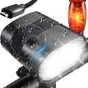 СВЕТОДИОДНАЯ ПЕРЕДНЯЯ ВЕЛОСИПЕДНАЯ ФАРА, АККУМУЛЯТОРНАЯ + ЗАДНИЙ ПРОЧНЫЙ КАБЕЛЬ