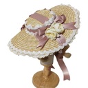 Милая соломенная шляпа от солнца японской Лолиты