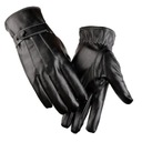 Pánske kožené hmatové rukavice čierne