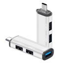 ADS-302C Концентратор 3 в 1 Type-C/USB-C, серебристый