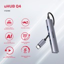 Unitek Hub USB-C 1*USB-A 5 Gbps, 3*USB-A 2.0 alu Producent Unitek