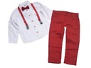 Onno Kids elegantný komplet 122 7 rokov 4 diely bordó bavlna Dominujúca farba červená