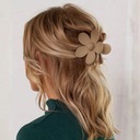 Большая заколка для волос с цветком, классическая, элегантная, коричневая.