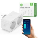 Двойная интеллектуальная розетка, WIFI Tuya SMART, ваттметр, программатор WOOX