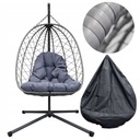 FOTEL WISZĄCY SZNURKOWY BUJANY KOKON KOSZ SKŁADANY + PODUSZKA + POKROWIEC