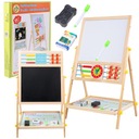 МАГНИТНАЯ МЕЛОВАЯ ДОСКА, ДВУСТОРОННЯЯ, СУХОЕ СТИРАНИЕ, ДЕРЕВЯННЫЕ АКСЕССУАРЫ