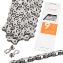 ВЕЛОСИПЕДНАЯ ЦЕПЬ 9-РЯДНАЯ PYC 116 ЗВЕНЬЕВ ДЛЯ ВЕЛОСИПЕДА СЕРЕБРЯНАЯ/СЕРАЯ + КРЫШКА