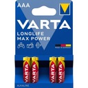 4 батарейки типа AAA LR03 Varta Longlife Max Power 1,5 В