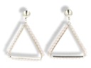 Серебряные треугольные зажимы для ушей с жемчугом