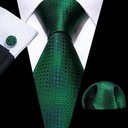 Комплект мужского жаккардового галстука + нагрудного платка + запонок, длина 24 часа