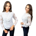 B&W BÉKÁS CSIPKÉS BLÚZ, FEHÉR