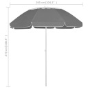 Пляжні Парасольки Vidaxl Сірий 300 Cm