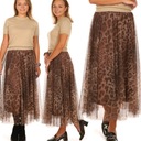 F697 Стильная юбка из тюля, печатный леопард