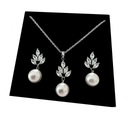 НАБОР ОЖЕРЕЛЬЕ, СЕРЬГИ, ЛИСТЬЯ, ЖЕМЧУГ, СЕРЕБРЯНАЯ СВАДЬБА