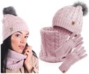 ЖЕНСКАЯ ЗИМНЯЯ ШАПКА С ПОМПОНОМ, ЮБКА И ПЕРЧАТКИ