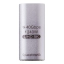 Угловой адаптер USB-C — USB-C USB4 8K 90 градусов Spacetronik SPU-A23