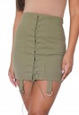 S72377 MISSGUIDED__MR6 SPÓDNICA KHAKI WIĄZANIE__XS