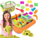 КИНЕТИЧЕСКИЙ ПЕСОК 3 КГ НАБОР РАЗНЫХ ЦВЕТОВ ПЛАСТИКОВЫЕ ФОРМЫ ДЛЯ БАССЕЙНА XXL