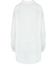 Dlhá ľahká voľná ľanová košeľa dlhší chrbát dlhý rukáv LAILA 2 unisize Dominujúca farba biela