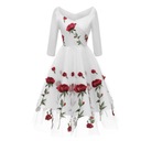 koronkowa suknia wieczorowa z haftowaną różą,S-XXL Styl glamour
