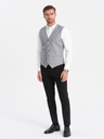 Pánska obleková vesta bez chlopní šedá V3 OM-BLZV-0112 S Kolekcia QUINTESSENCE