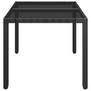 vidaXL Záhradný stôl, sklenená doska, čierny, 90x90x75 cm, PE ratan Kód výrobcu 8720845679576