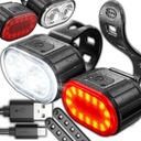 LAMPKA ROWEROWA ŚWIATŁO PRZÓD TYŁ NA KIEROWNICĘ LED WODOODPORNA AKUMULATOR