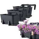 3x БАЛКОННЫЙ ЯЩИК 40см, РУЧКИ АНТРАЦИТОВОГО цвета