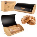 ЧЕРНАЯ ХЛЕБНАЯ КОРОБКА БАМБУК ДЕРЕВЯННЫЙ КОНТЕЙНЕР ДЛЯ ХЛЕБА СТАЛЬ