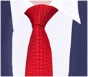 Мужской жаккардовый галстук в горошек красный GREG g117