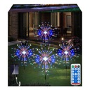 СОЛНЕЧНАЯ ЛАМПА 4в1 ДЛЯ УКРАШЕНИЯ САДА УДОВОЛЬСТВУЕТ ФЕЙЕРВЕРКАМИ 120 LED