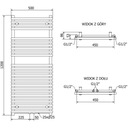Mexen Sol kúpeľňový radiátor 1200 x 500 mm, 569 W, Čierna Hĺbka 53 mm