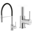 КУХОННЫЙ Смеситель для мойки СТОЯЩИЙ ЛЕНТОЧНЫЙ ПОДВИЖНЫЙ ВРАЩАЮЩИЙСЯ ИЗЛИК ХРОМ