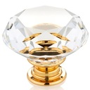 МЕБЕЛЬНАЯ РУЧКА КРИСТАЛЛ, бриллиант 40 мм, ЗОЛОТО