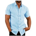 МУЖСКАЯ ЛЬНЯНАЯ РУБАШКА С ВОРОТНИКОМ