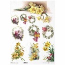 РИСОВАЯ БУМАГА для декупажа А3 ITD-1031L нарциссы, весенние цветы, первоцветы