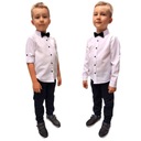 ЭЛЕГАНТНАЯ БЕЛАЯ РУБАШКА С БАНТОМ ДЛЯ МАЛЬЧИКА 110