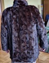 Kurtka futrzana z norek uszyta nie noszona rozmiar 50 (XXL) długość 80 cm Kolor brązowy