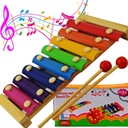 CYMBAŁKI 8 TONÓW DREWNIANE KOLOROWE EDUKACYJNE