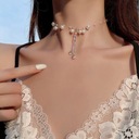 New Fashion Luxury Pearl Choker Necklace Clavicle Materiał złoto