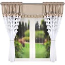 НАБОР ШТОР С ЛАЗЕРНОЙ РЕЗКОЙ С ПАНЕЛИ И БУСИНАМИ ЦИРКОНИЙ 300х160