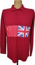 Červené POLO TRIČKO S DLHOU RUKÁVOU Anglicko Čína Vlajka M
