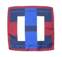 Красно-темно-синий нагрудный платок с геометрическим узором