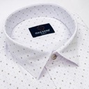 Elegantná biela PREMIUM pánska košeľa s lycrou s drobnými vzormi SLIM-FIT Veľkosť goliera 41